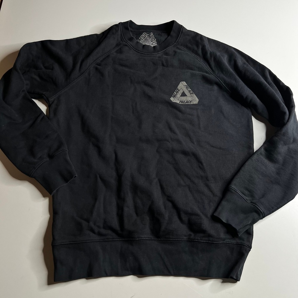 Palace Skateboards Black Tri-Ferg Logo Raglan Crewneck Sweatshirt Mens Large